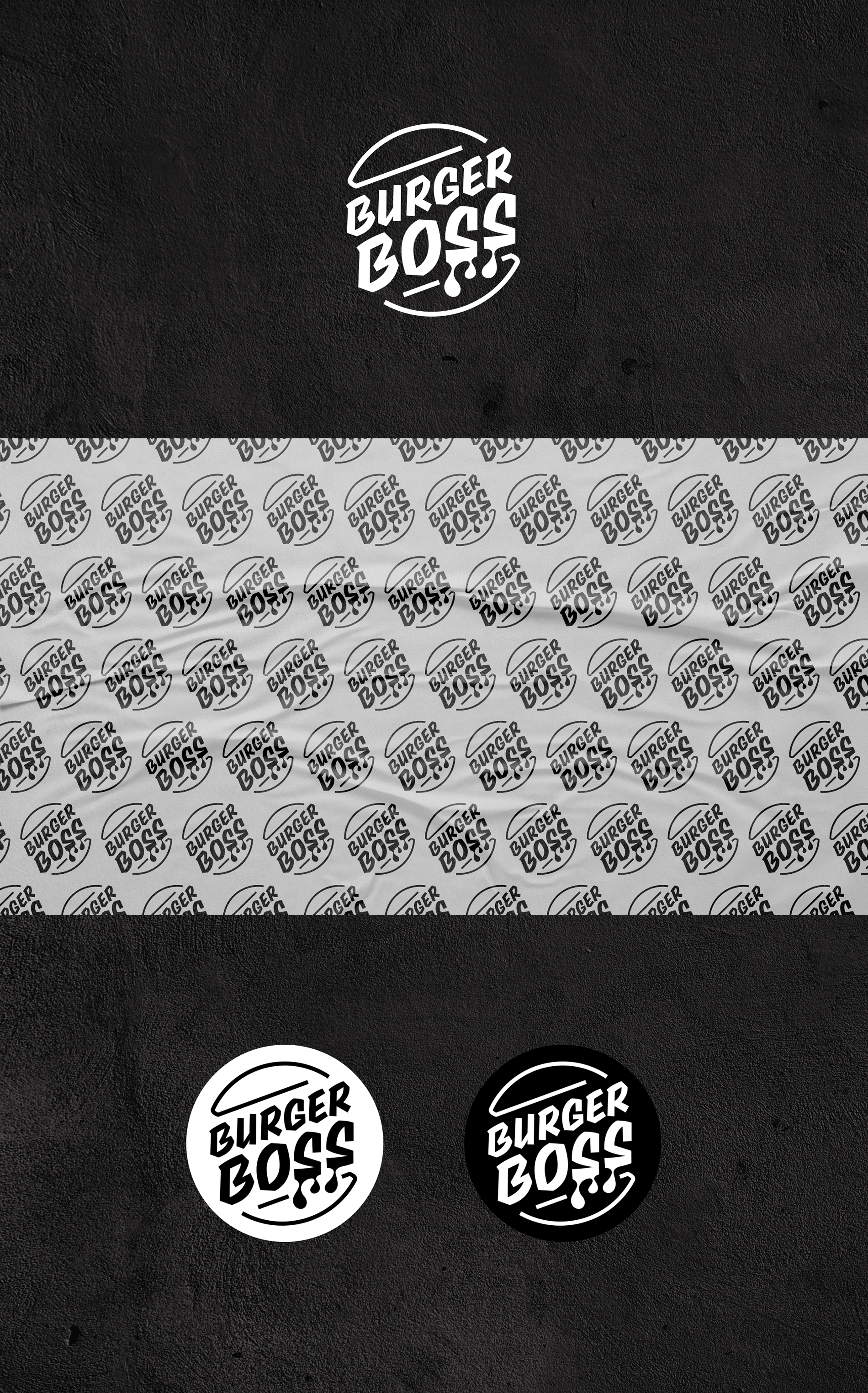 Burger Boss logo logotyp wizualizacja